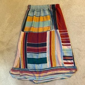LOFT color block satin maxi skirt